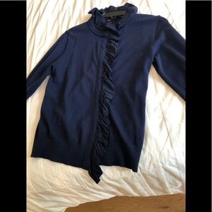 J Crew - summer weight cardigan with ruffle!😍😍😍